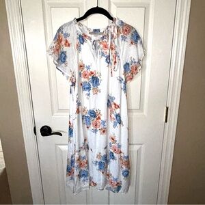 LOFT White Floral Swiss Dot Summer Dress ☀️